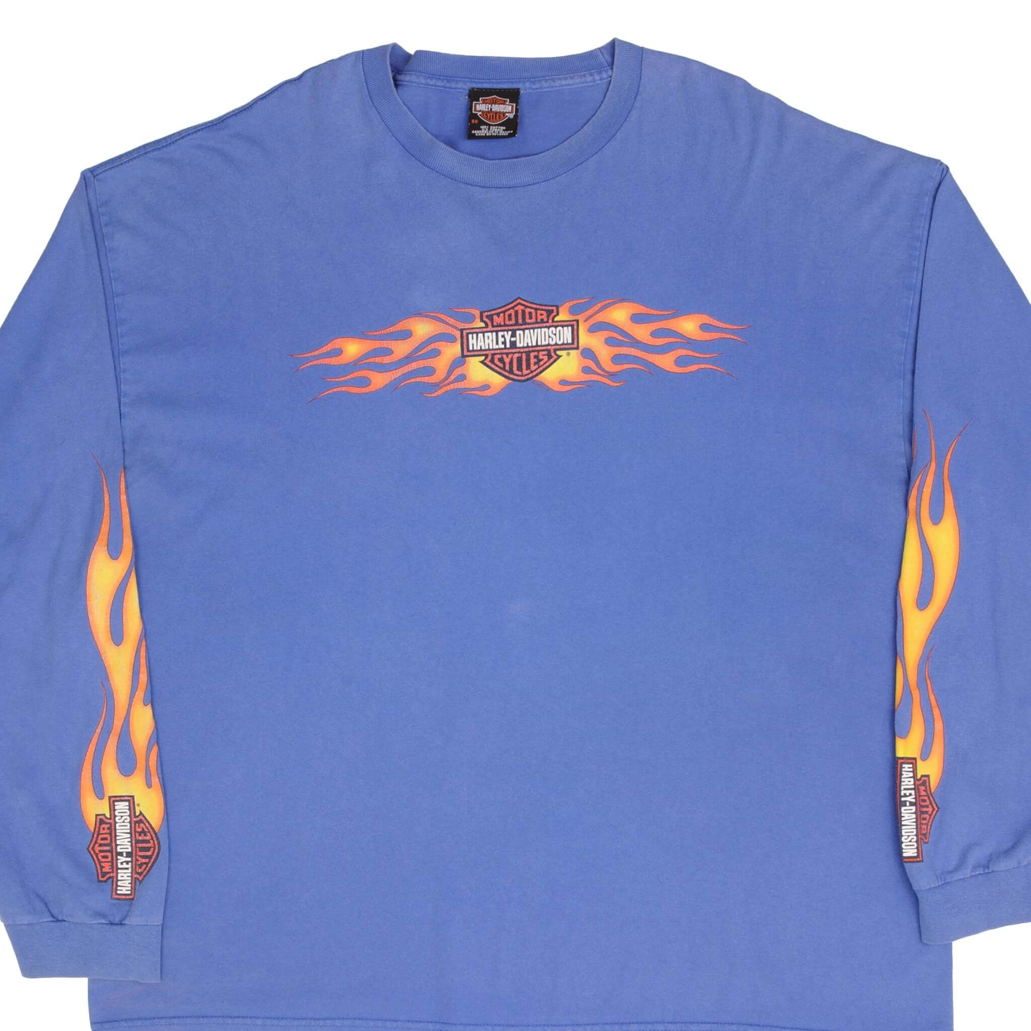 Harley Davidson Flames shops On Long Sleeve Sz L