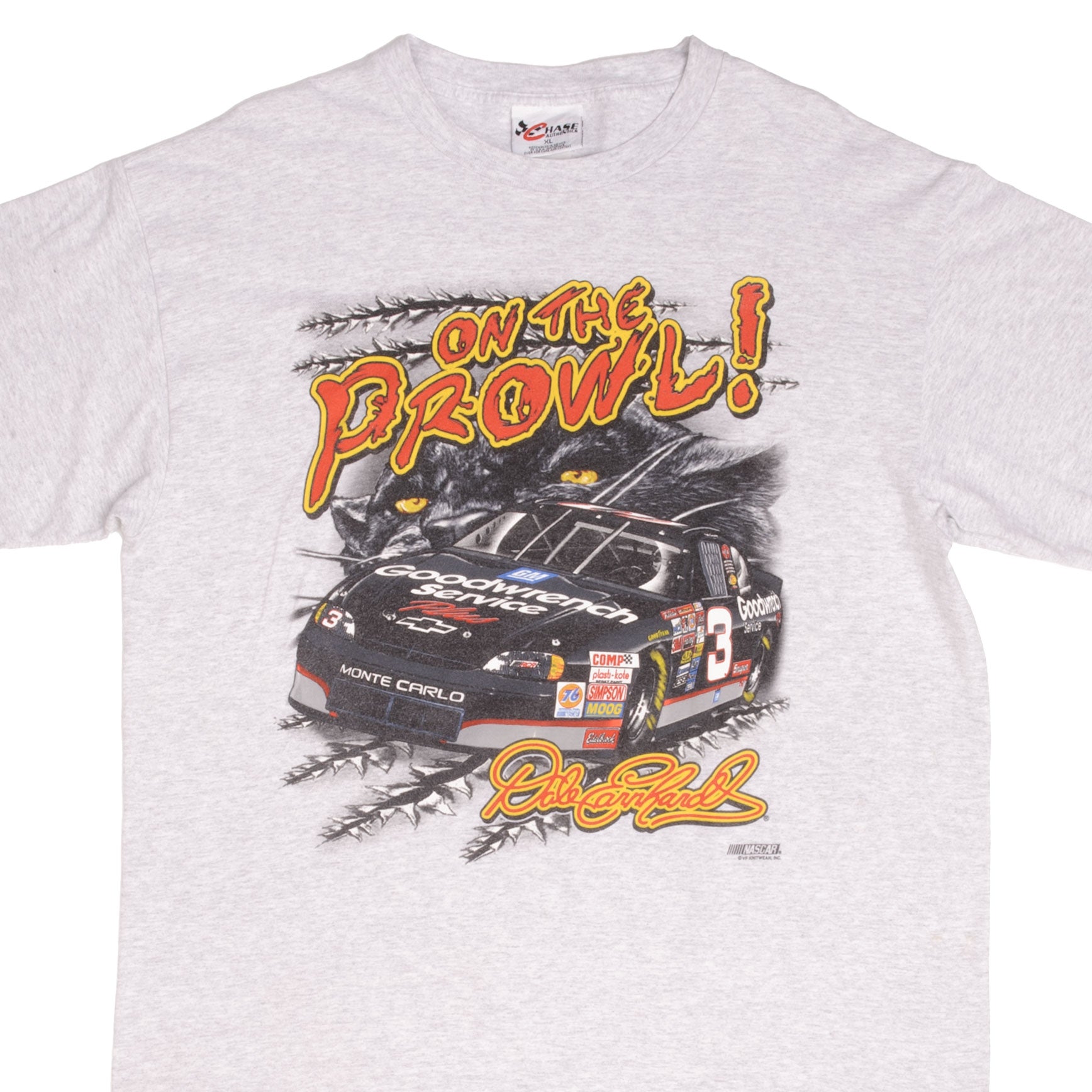 VINTAGE NASCAR DALE EARNHARDT ON THE PROWL 1990S TEE SHIRT SIZE XL