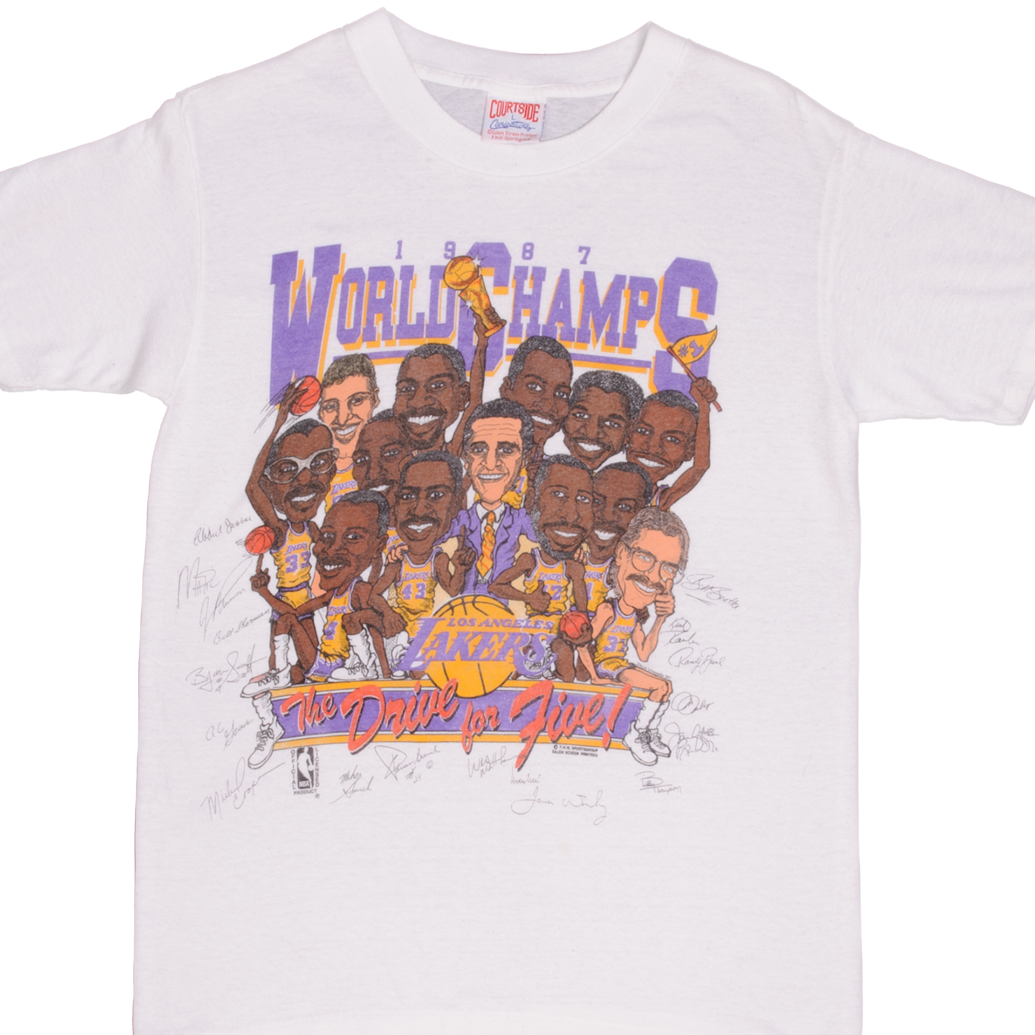 Sports / College Vintage NBA Los Angeles Lakers World Champs 1987 Tee Shirt Medium Made USA