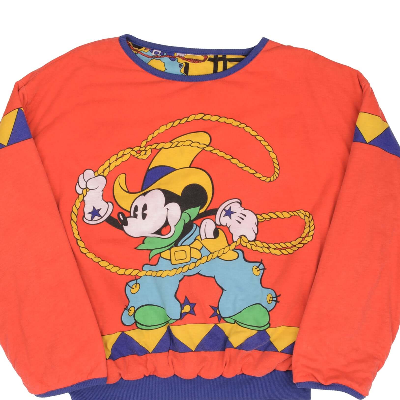 Vintage 90s Walt Disney hot Co. Mickey Mouse ALL OVER PRINT Reversible Sweater M