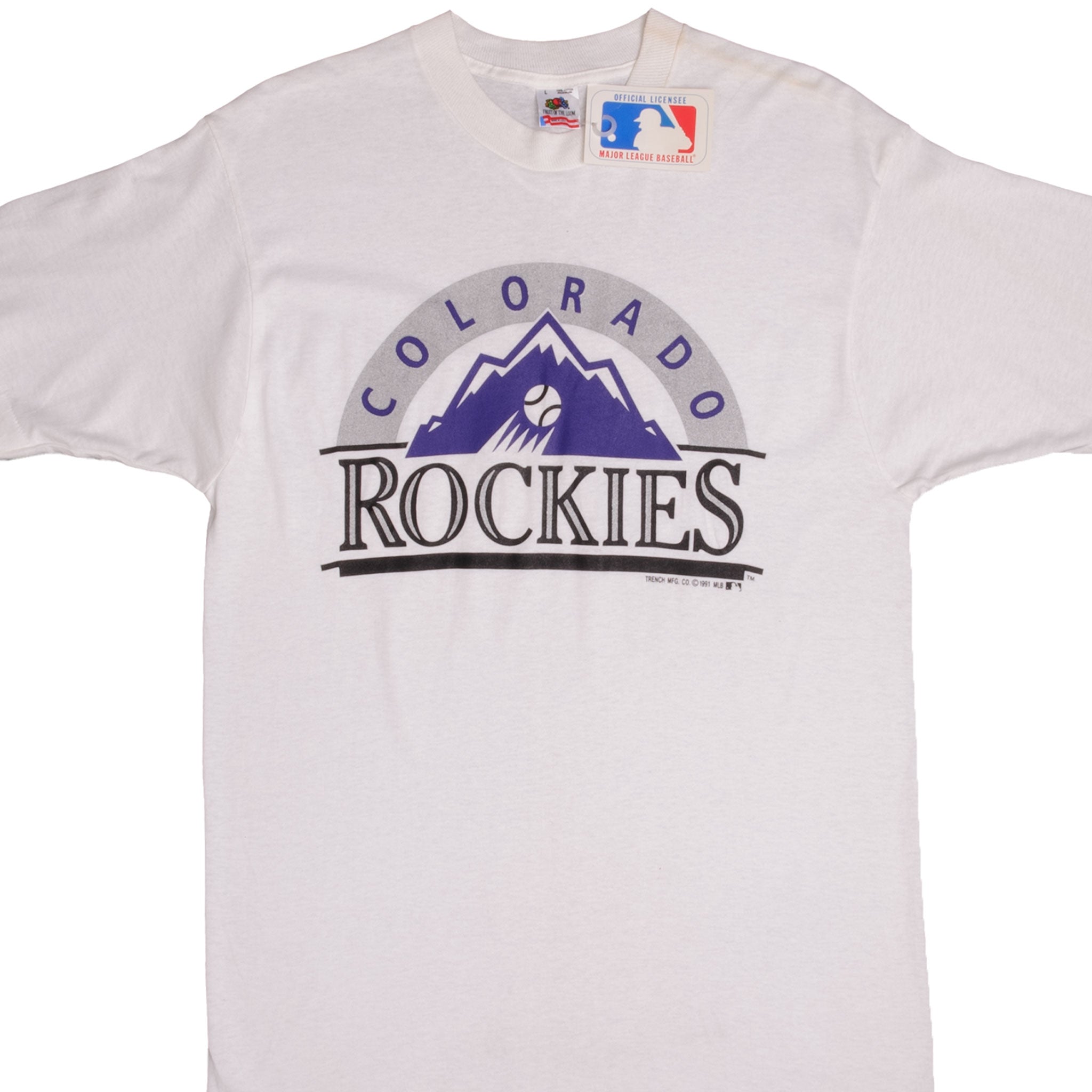 Colorado Rockies Vintage T Shirt MLB Baseball 90s Nutmeg Gold 