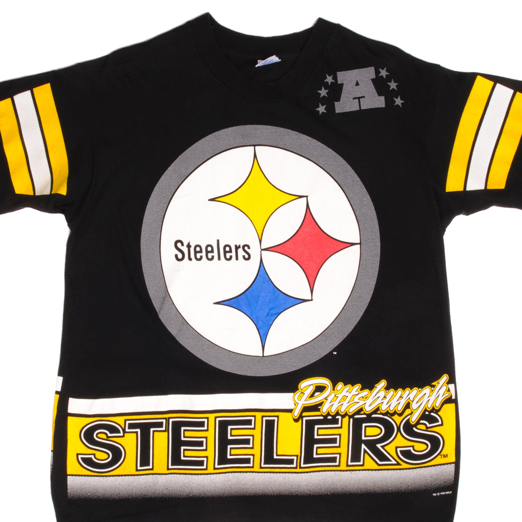 Sports / College Vintage NFL Pittsburgh Steelers All Over Print Tee Shirt 1994 Large Made in USA