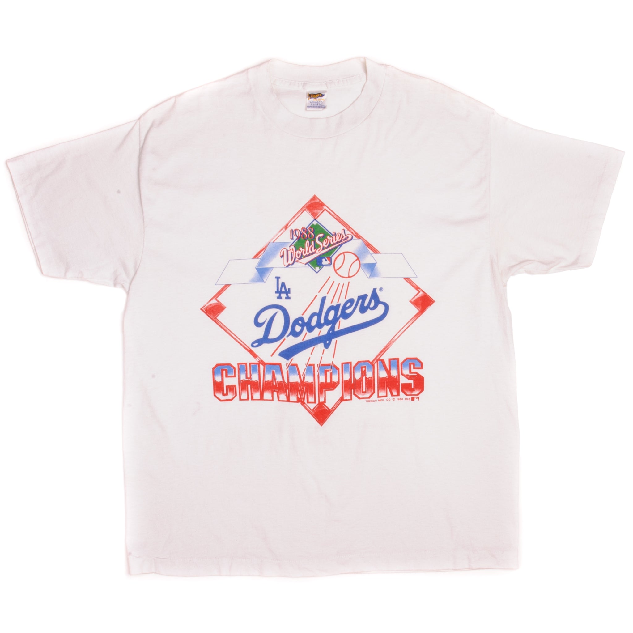 VINTAGE MLB LA DODGERS CHAMPIONS TEE SHIRT 1988 SIZE LARGE MADE IN