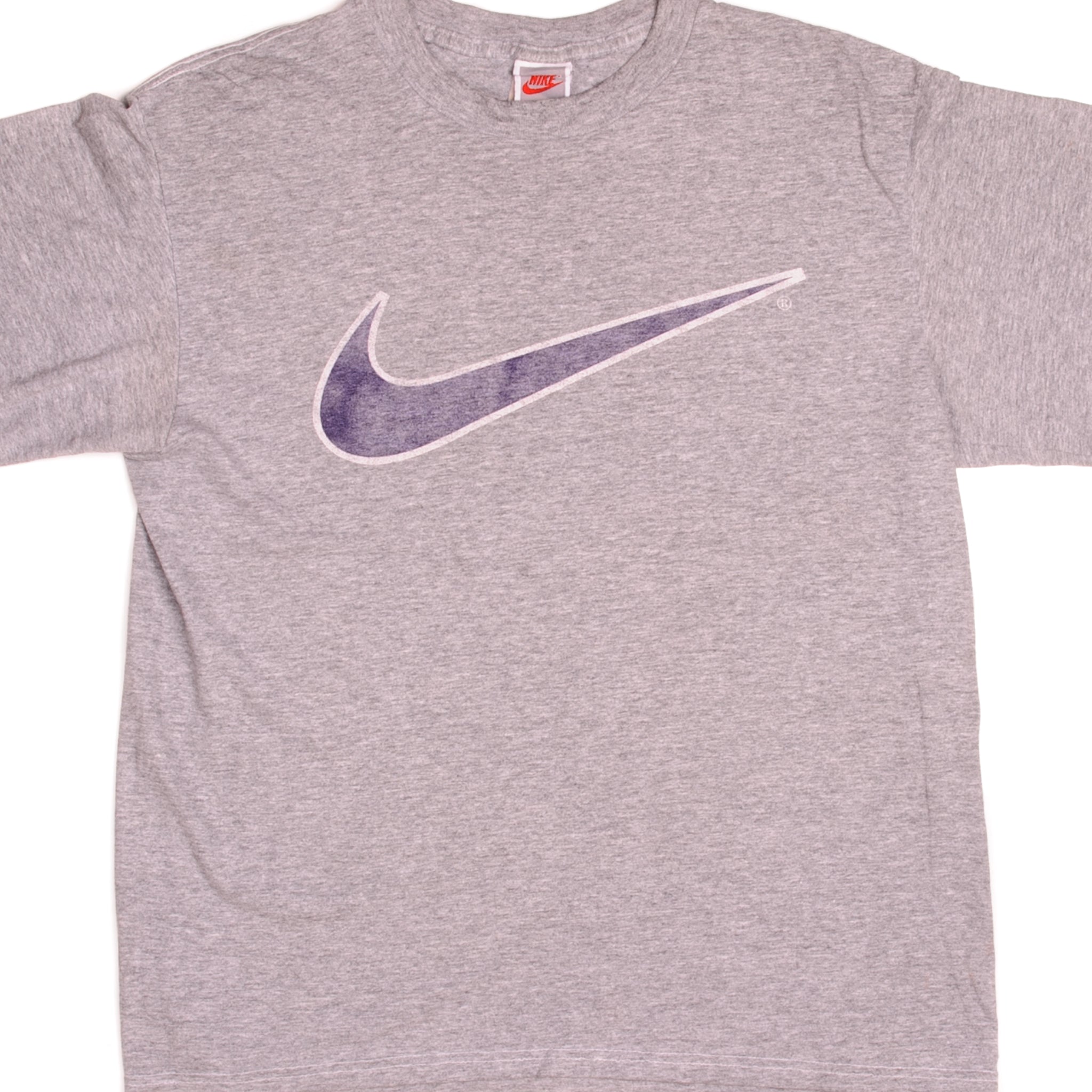 Vintage 90s Nike Mini Swoosh White Tag USA T-Shirt Black Essential Large L