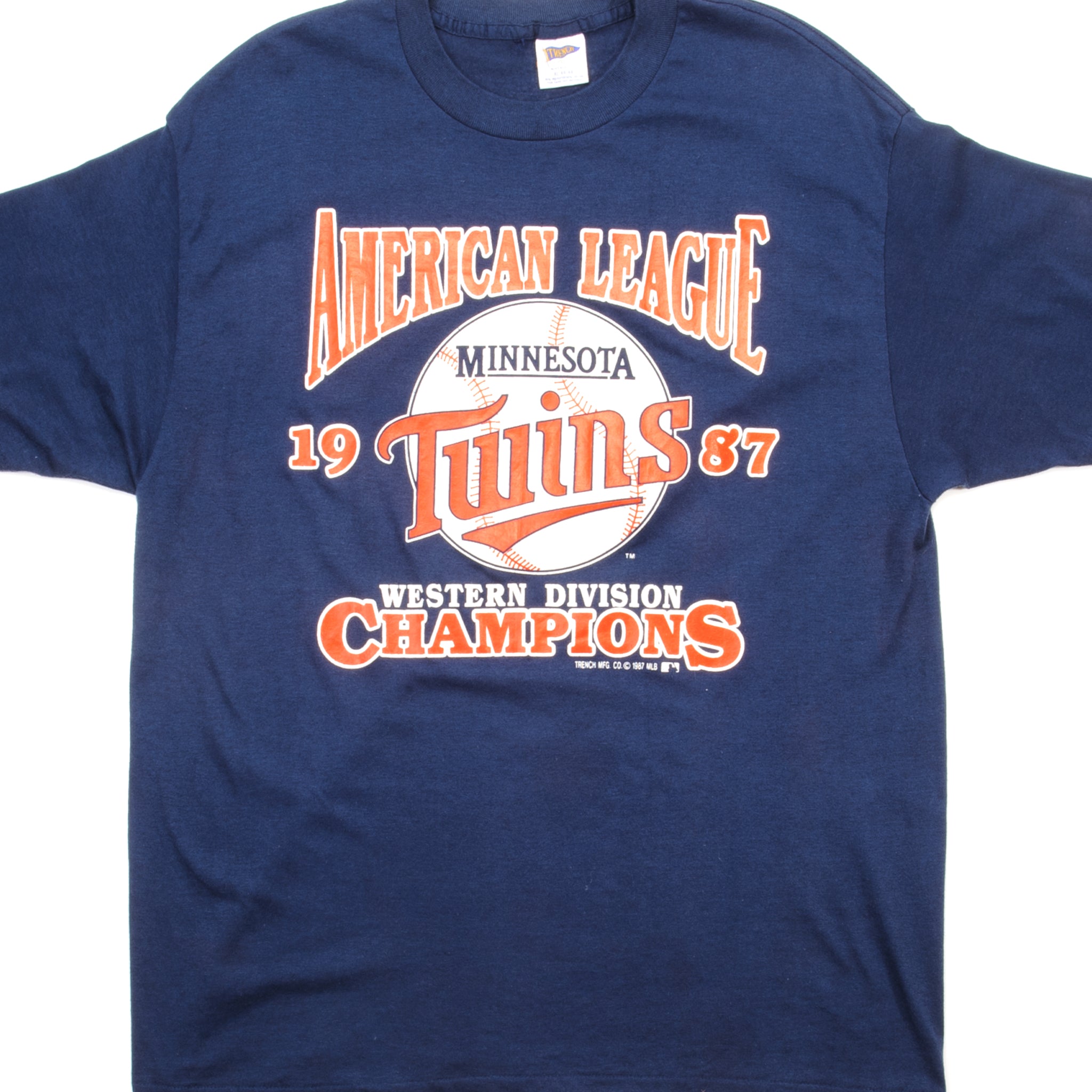 Minnesota Twins '87 T-Shirt from Homage. | Navy | Vintage Apparel from Homage.