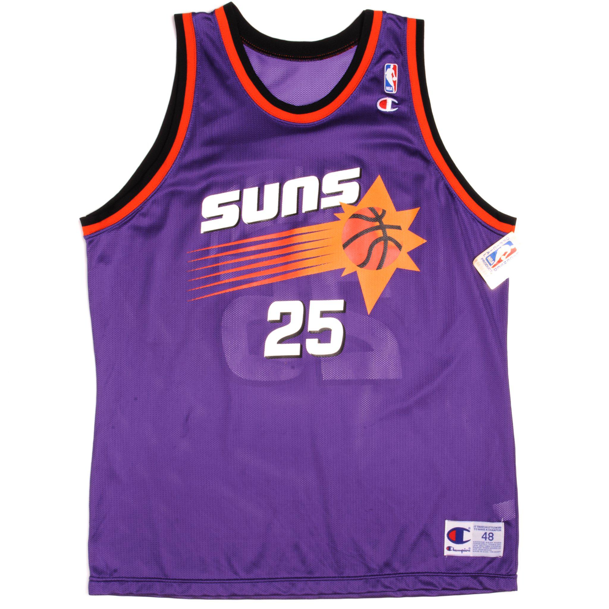 VINTAGE CHAMPION NBA PHOENIX SUNS Miller #25 JERSEY 1990s SIZE 48 MADE IN  USA DEADSTOCK