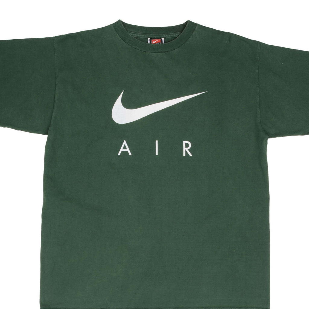 Black nike shirt with fashion green swoosh