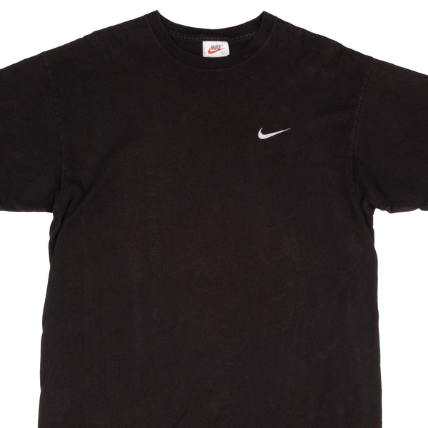 Vintage Nike Classic Swoosh Black Tee Shirt Size 1990s Size Large Made In USA