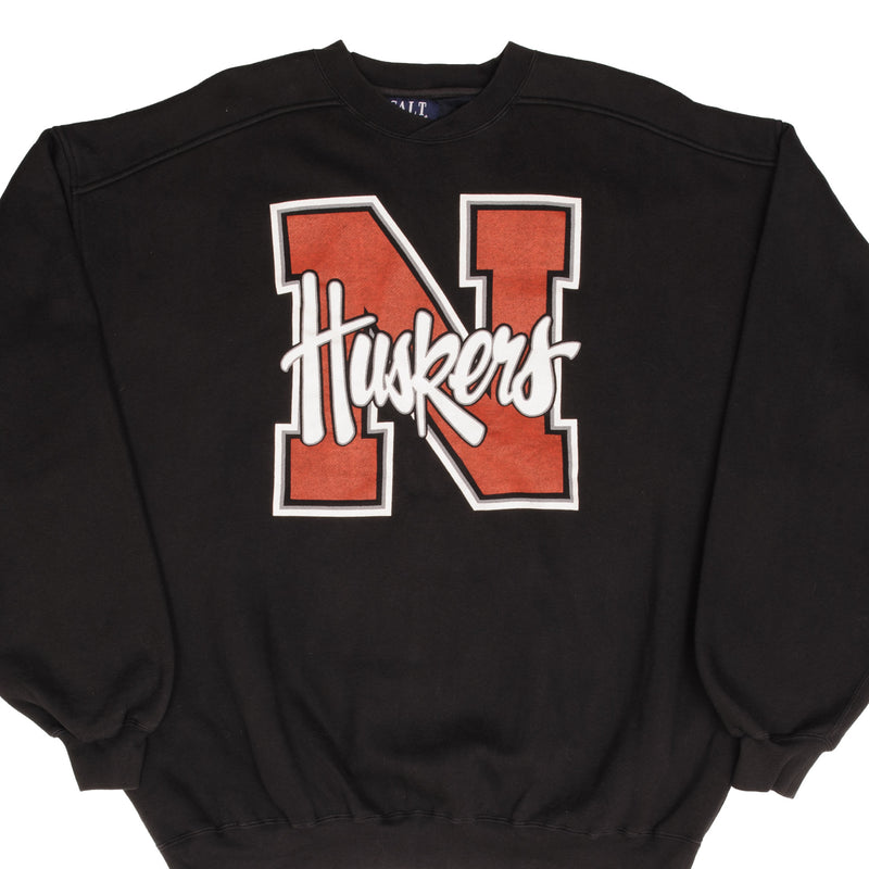 Vintage Ncaa Nebraska Cornhuskers 1990S Black Sweatshirt Size XL