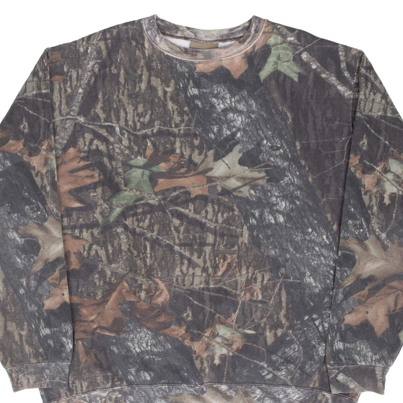 Vintage Hunting Mossy Oak Break Up Camo Sweatshirt Size Large