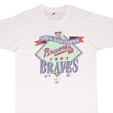 Vintage Mlb Atlanta Braves Champions 1991 Tee Shirt Size Large Made In USA With Single Stitch Sleeves