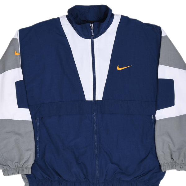 Vintage Nike Classic Swoosh Blue Windbreaker Jacket 1990S Size XL