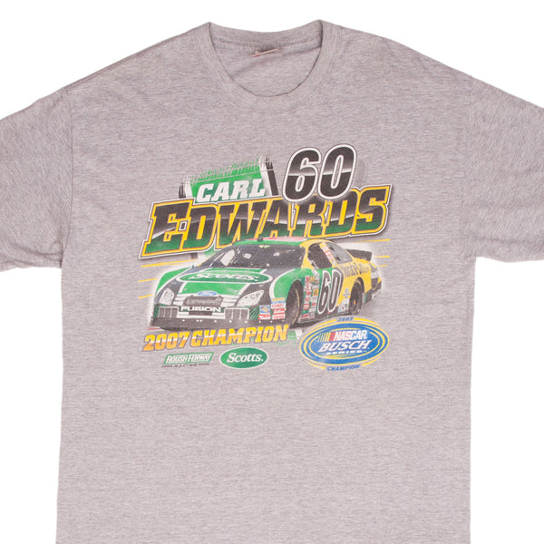 Vintage Nascar Carl Edwards Busch Series Champion 2007 Tee Shirt Size XL