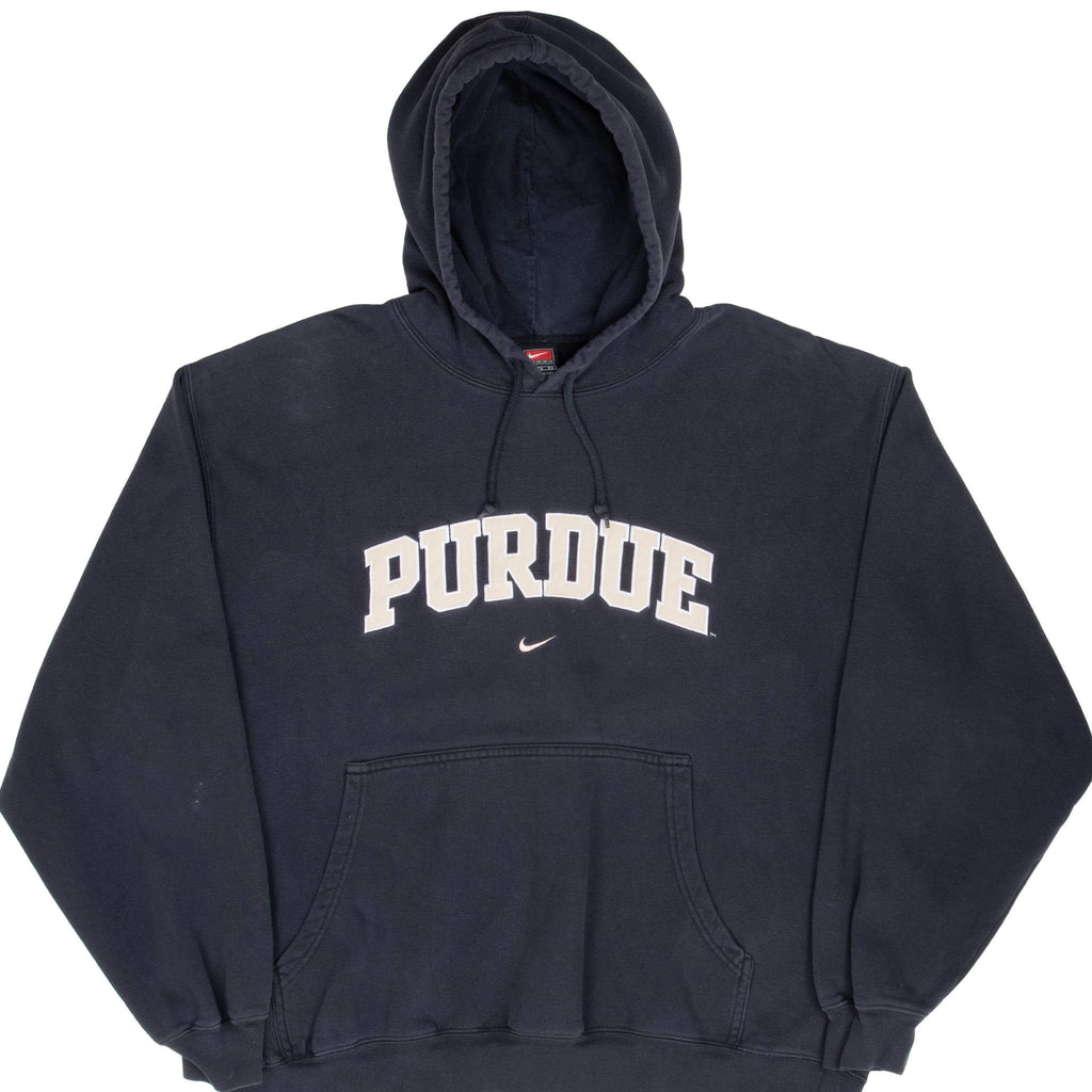 Vintage Nike Ncaa Perdue University Black Hoodie Sweatshirt 1990S Size XL