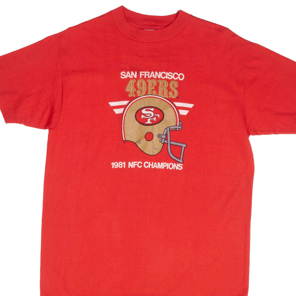 vintage nfl san francisco 49ers nfc champions 1981 tee shirt large