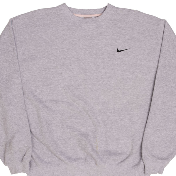 SUDADERA NIKE SWOOSH GRIS CLÁSICA VINTAGE DE PESO PESADO AÑOS 2000 XL