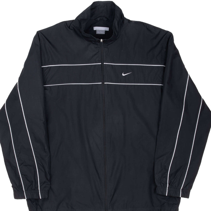 Vintage Nike Classic Swoosh Black Windbreaker Jacket 2000S Size Large