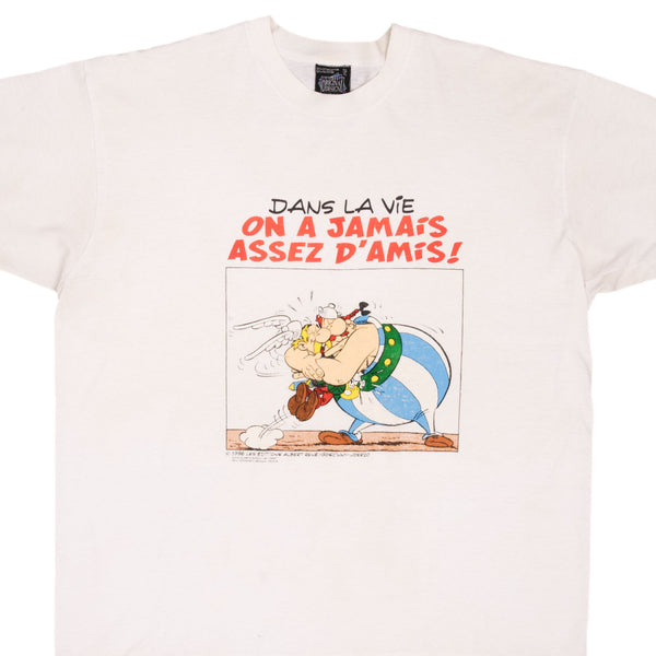 VINTAGE ASTERIX OBELIX ON A JAMAIS ASSEZ D AMIS TEE SHIRT 1996