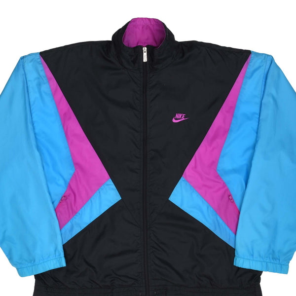 Vintage Nike Swoosh Neon And Black Windbreaker Jacket Late 1980S Size Large