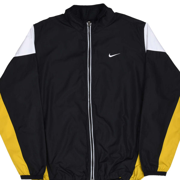 Vintage Nike Classic Swoosh Black And Yellow Windbreaker Jacket 1990S Size XL