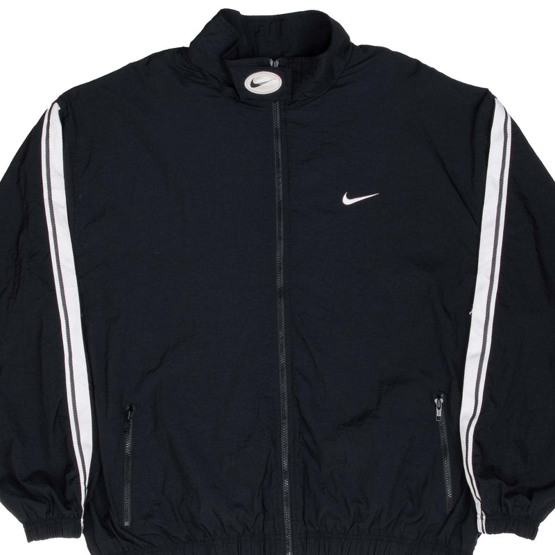 Vintage Nike Classic Swoosh Black Windbreaker Jacket 1990S Size XL