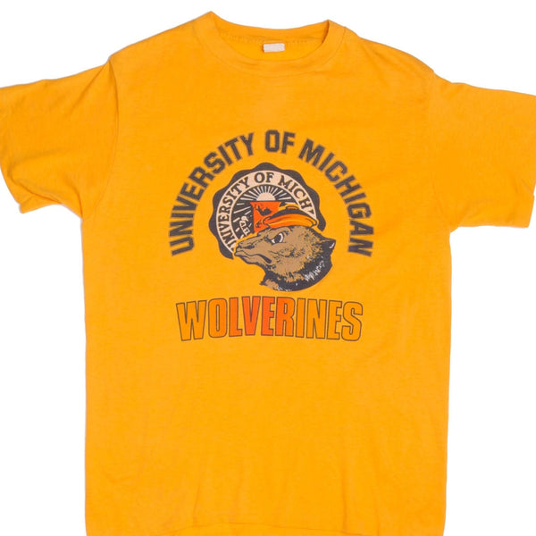 CAMISETA VINTAGE DE LOS WOLVERINES DE LA UNIVERSIDAD DE MICHIGAN, AÑOS 80, TALLA GRANDE, FABRICADA EN EE. UU.