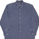 Vintage Ralph Lauren Stripped Blue Classic Shirt 1990S Size Medium