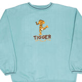 Vintage Disney Tigger Cyan Sweatshirt Size XL 1990S