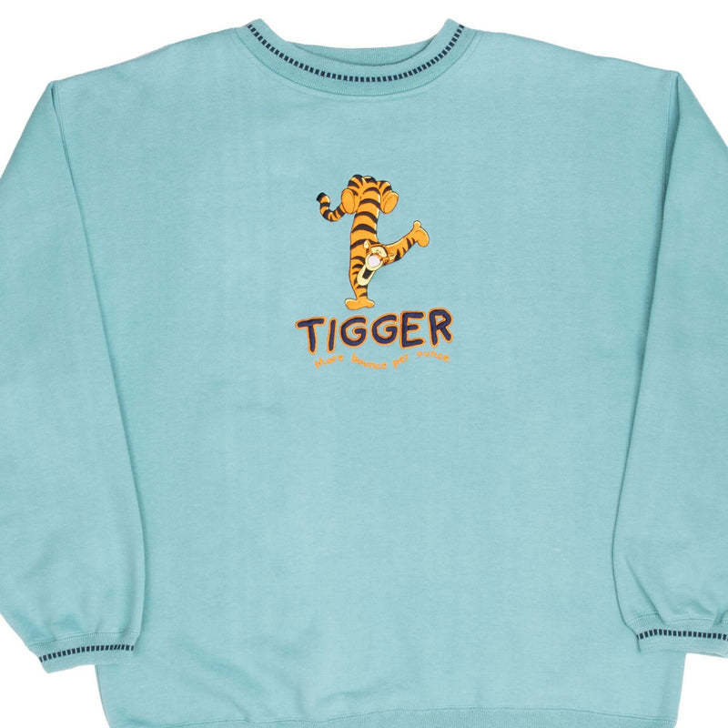 Vintage Disney Tigger Cyan Sweatshirt Size XL 1990S