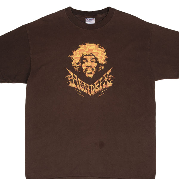 Vintage Jimi Hendrix 2004 Brown Tee Shirt Size Large