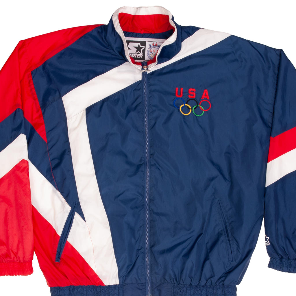 Vintage Team Usa 1990S Olympics Starter Windbreaker Jacket Size XL