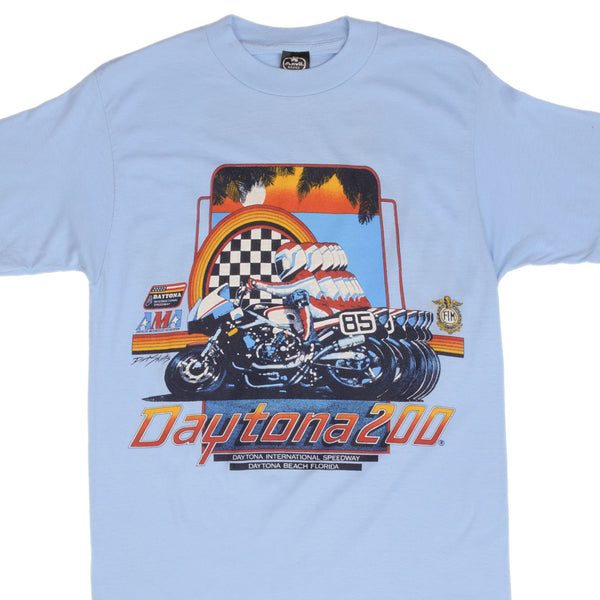 Vintage Ama Daytona 200 Early 1980S Anvil Tee Shirt Size Small Made In USA With Single Stitch Sleeves