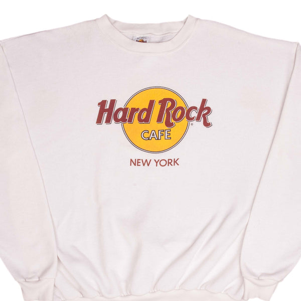 Vintage Hard Rock Cafe New York White Sweatshirt 1990S Size XL