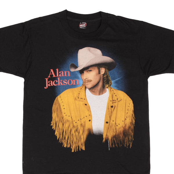 Vintage Alan Jackson A lot About Livin And A Little Bout Love Tee Shirt 1993 Medium Made In USA With Single Stitch Sleeves