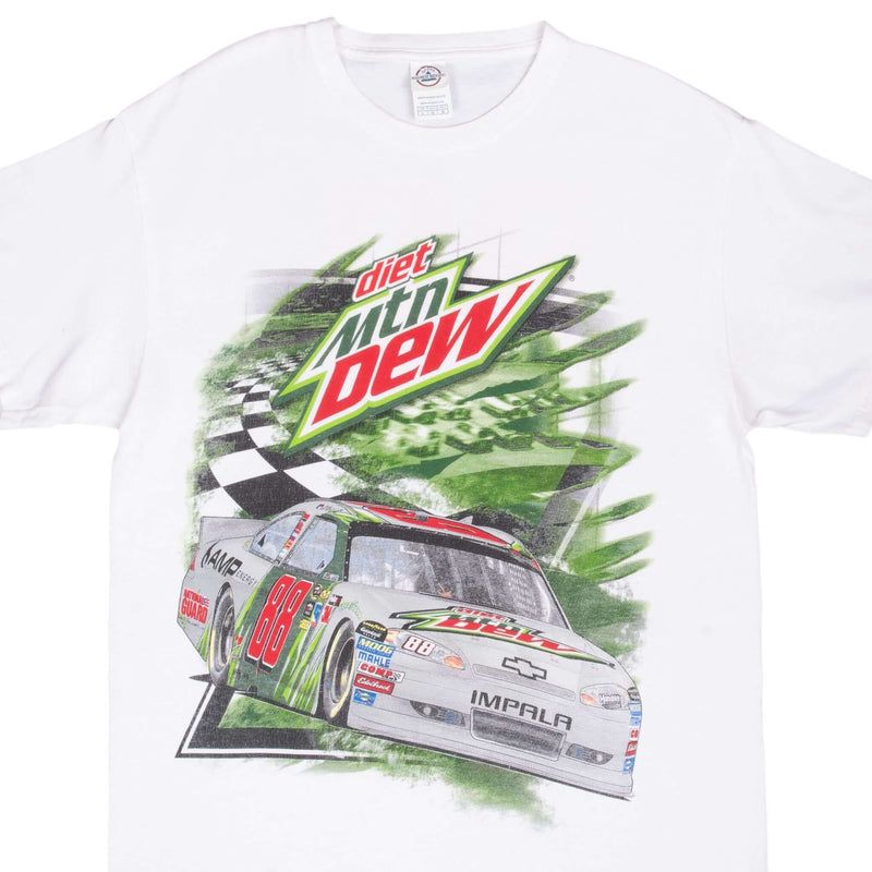 Vintage Nascar Dale Jr Mountain Dew Tee Shirt 2000S Size Large