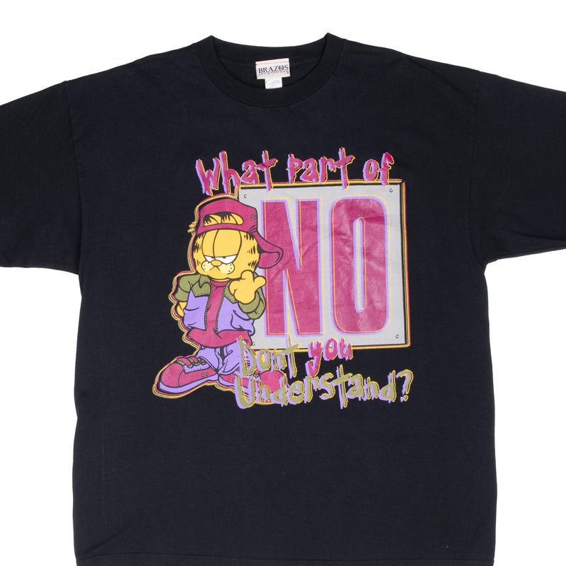 Vintage Garfield What Part Of No You Don't Understand 1990S Tee Shirt Size 2XL Tall Made In USA