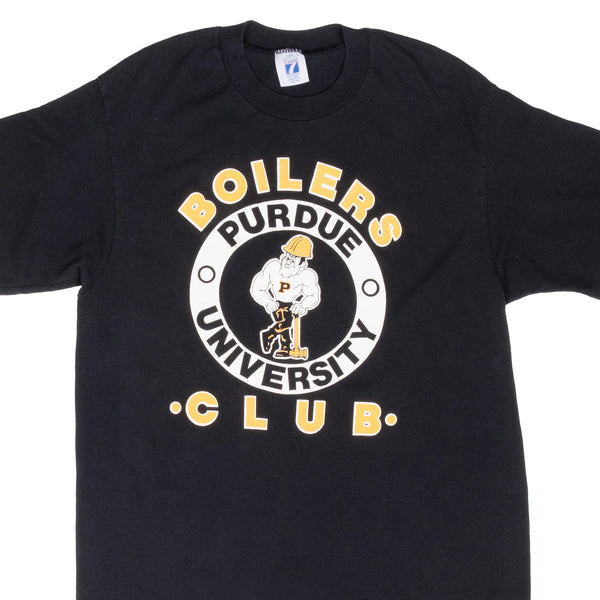 Vintage Purdue University Boilers Club Tee Shirt 1980S Size Medium Made In USA With Single Stitch Sleeves