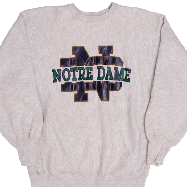 vintage champion reverse weave notre dame uni sweatshirt 1990s