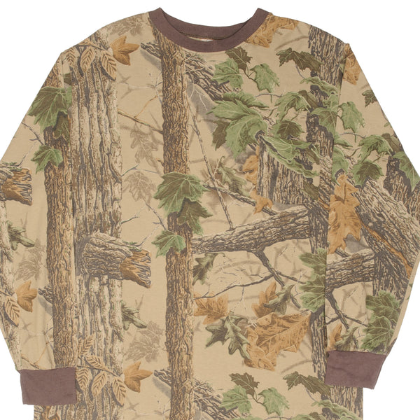 Vintage Hunting Realtree Camo Long Sleeve Pocket Tee Shirt 1990S Size XL