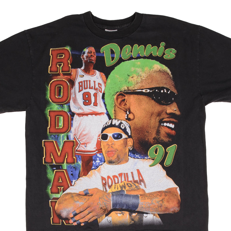 Bootleg Tee Shirt Nba Dennis Rodman Chicago Bulls Rodzilla Size XL Single Stitch