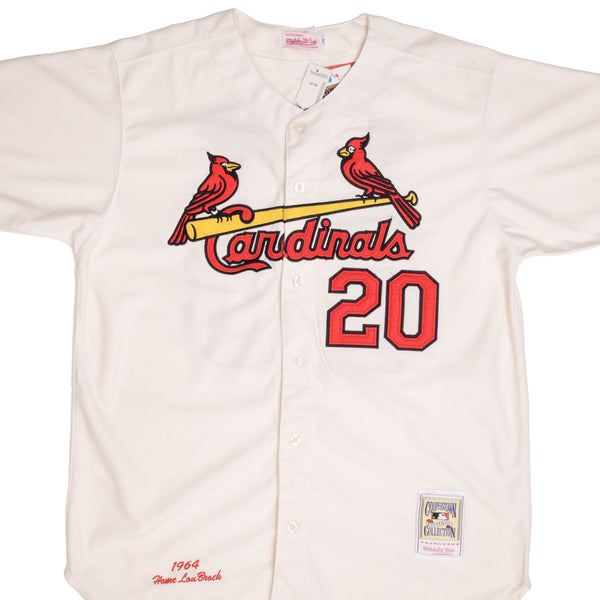 Vintage MLB St Louis Cardinals Lou Brock #20 Mitchell & Ness Coopertown Collection Jersey 1964 Size 52 Deadstock 