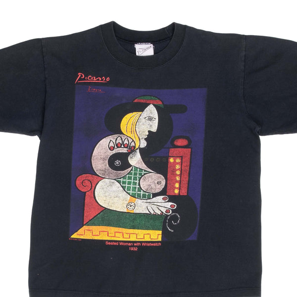 Vintage Pablo Picasso Sweated Woman With Wristwatch Art Tee Shirt 1995 Size Medium Made In Usa