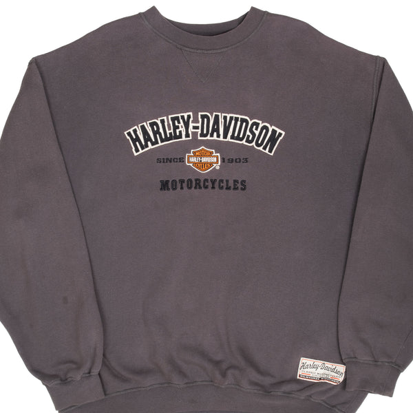 Vintage Harley Davidson Motorcycle 1990S Dark Grey Sweatshirt Size 2XL