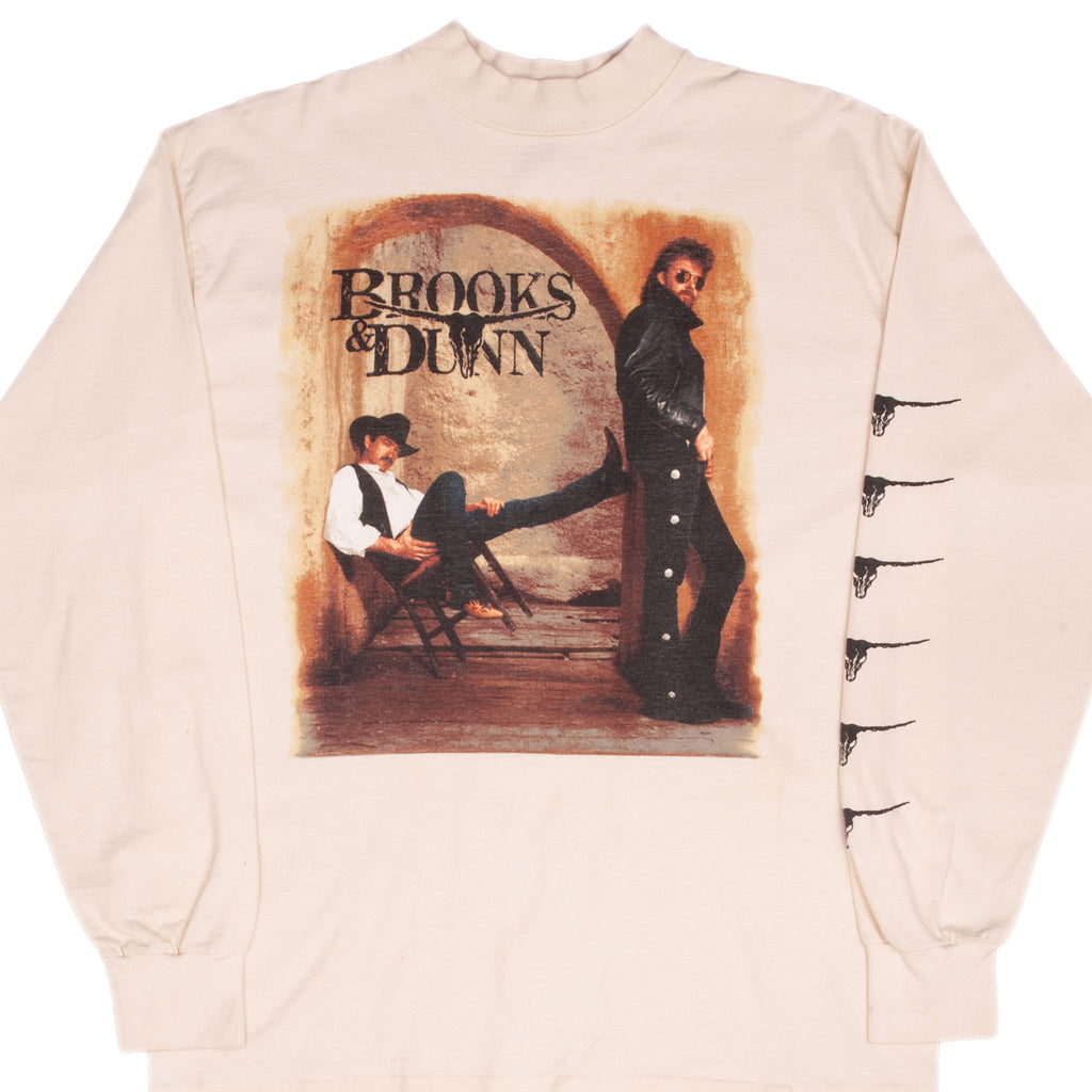 Vintage Brooks And Dunn Waiting On Sundown 1990S Long Sleeve Tee Shirt Large Made In Usa