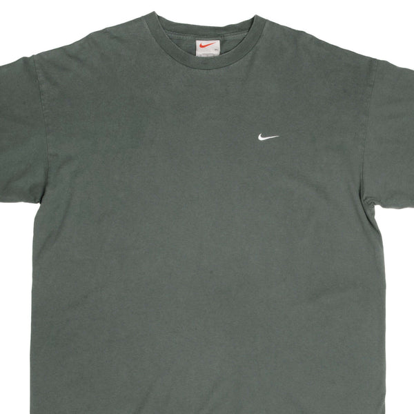 VINTAGE NIKE CLASSIC SWOOSH GREEN TEE SHIRT LATE 1990S XL