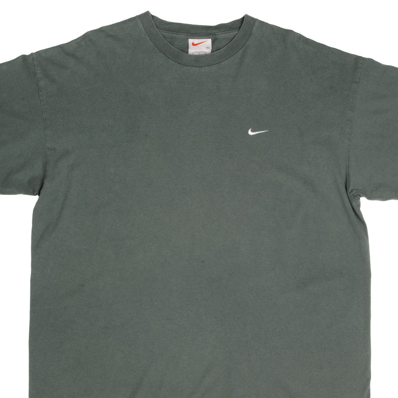 VINTAGE NIKE CLASSIC SWOOSH GREEN TEE SHIRT LATE 1990S XL