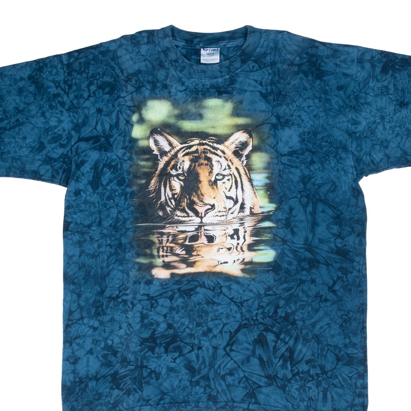 Vintage Animal Print Tiger 2000S Tie Dye Tee Shirt Size XL