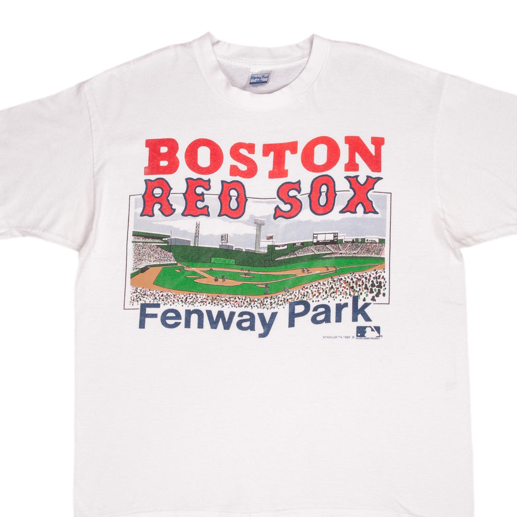 Vintage Mlb Boston Red Sox Fenway Park 1991 Tee Shirt Size XL Made In Usa With Single Stitch Sleeves