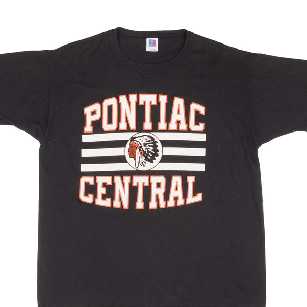 Vintage Pontiac Central High School Tee Shirt 1990S Size Large Made In USA With Single Stitch Sleeves