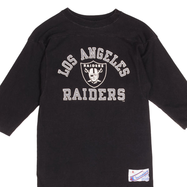 Vintage Los Angeles Raiders 3/4 Sleeve Tshirt by Champion Made in USA  Oakland